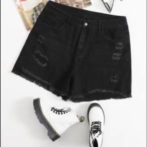 Black jean shorts